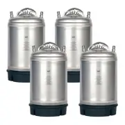 4 Pack New 3 Gallon Ball Lock Kegs for Homebrew Beer Cold Brew Nitro Coffee