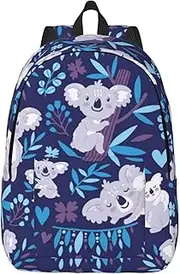 [WURTON] Lovely Koala Print Canvas Backpack Trendy Casual,Waterproof Canvas Backpack Unisex Hiking Travel Work