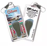 Chicago FootWhere® Souvenir Zipper-Pull. Made in USA
