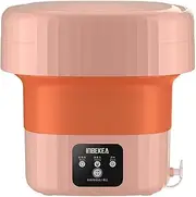 Portable Washing Machine, 6L Mini Foldable Washer with Drain Basket Compact Outdoor Washing Machine for Underwear, Sock, Baby Clothes,Pink