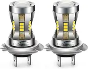 Ruiandsion H7 LED Fog Lights Bulbs White 10-30V Super Bright 3020 24SMD LED Fog Light Bulb Replacement for Cars, Pack of 2