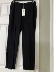 PP NWT EILEEN FISHER BLACK WASHABLE STRETCH CREPE ANKLE PANTS