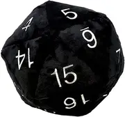 Ultra Pro Jumbo D20 Novelty Plush Dice with Silver Numbering, Black