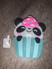 Coin change purse pouch rubber Panda bear cupcake cute 4” Rainbow Sprinkles