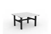 OL Agile Fixed Height Shared Desk White Top with Black Frame