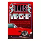 3x DAD'S WORKSHOP DANGEROUS IN PROGRESS Tin Metal Sign Rustic Look Vintage