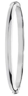 Contemporary 925 Sterling Silver Children Hinged Bangle - 4mm, 5 Grams 223342U