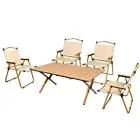 Levede Folding Camping Table Chair Set Portable Picnic Outdoor Egg Roll BBQ Desk