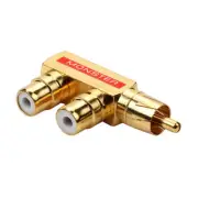 Gold Plated AV Audio Splitter Plug RCA Adapter 1 Male To 2 Female F Connect_$d