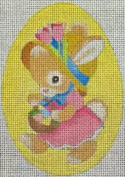 Needlepoint Handpainted Raymond Crawford Easter Egg Yellow 5"