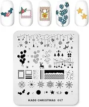 KADS Christmas Stamp Plate Image Template Nail Art Decoration Design Tool Stencil Elk Balloon Fireworks (CH017)
