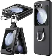 JETech Case for Samsung Galaxy Z Flip 5 2023 with Ring, Hard PC Slim Shockproof Anti-Scratch Protective Phone Cover (Black)