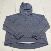 Vineyard Vines Blue Stripe Snap Front Pullover Hoodie Women’s Size Large $148