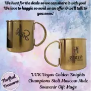(2) VGK Vegas Golden Knights Champions Stoli Moscow Mule Souvenir Gift Mugs