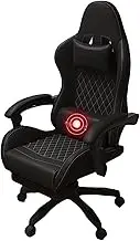 Computer Gaming Chair Recliner with Footrest and Bluetooth Speakers High Back Ergonomic Video Game Chairs 360 Degree Swivel Office Chair with Massage Lumbar Support and Heated Seat Cushion