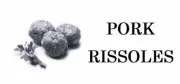 Pork Rissoles, Label, Commercial, Food, B/W, Meat Takeaway, Asian, Indian
