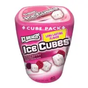 ICE BREAKERS ICE CUBES Raspberry Sorbet Chewing Gum (Sugar Free, 40-Count...