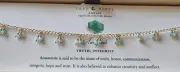 LUNA NORTE 14K GOLD PLATED AMAZONITE GEMSTONES DANGLE ANKLET ANKLE BRACELET