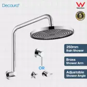 Decaura 10" Rain Shower Head Set Chrome Gooseneck Arm Wall Tapware Mixer Taps