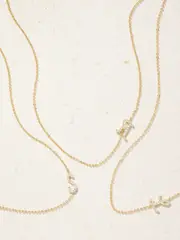 [Anita Ko] Anita Ko - Initial 18-karat Gold Diamond Necklace - E E Gold