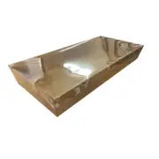 50x Disposable Cardboard Catering Grazing Box Clear Lid Kraft Large 580x275x80mm