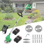 Grass Trimmer Cordless Strimmer 24V String Trimmer 650W Battery Lawn Mower Edger Lawn Tool Battery Powered Weed Eater Powerful and Amp Lightweight (Color : Green)