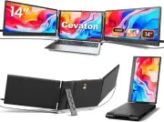 14" FHD Triple Laptop Screen Extender-1080P Dual Portable Monitors for 13"–17.3"