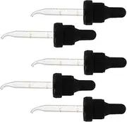 HAKIDZEL 5pcs Essential Oil Dropper Caps with Graduated Pointed Tips Sturdy Screw Top for Oil Roller Water Dropper and Perfume
