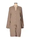 NWT Eileen Fisher Project Mocha Silk Georgette Crepe Mandarin Collar Romper L