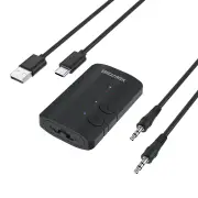 BlitzMax BM-LE505 bluetooth Adapter bluetooth Transmitter Receiver 2 in 1 Mini Wireless with 3.5mm Audio Cable Dual Link