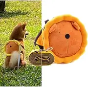 Cute Dog Backpack Harness with Leash, Puppy Dog Cute Lion Back Pack Saddle Bags with Lead Leash for Dog Outdoor Training Walking (Large Size for 10-17lb Pets)