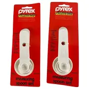 2 Sets Vintage Pyrex Measuring Spoons 4 Piece Nesting New On Card Kitchen