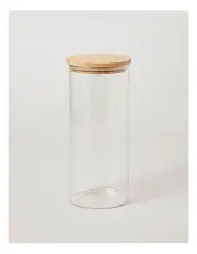 [The Cooks Collective] Round Glass Jar with Bamboo Lid 2.15L in Clear