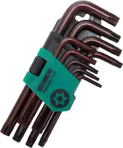 Torx Star Allen Wrench Set, Tamper Resistant Star Key Set, S2 Steel, 9-Piece Sta