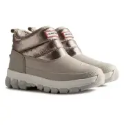 Hunter Boots Women Sz 6 Silver Metallic Gray Ankle Waterproof Insulated
