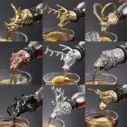 Wine Pourer Zinc Alloy Tiger Deer Lion Antelope Head Wine Stopper Bottle Pourer