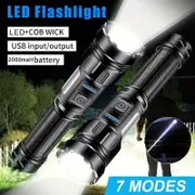 3000M Led Flashlight Cob Work Light Rechargeable Spotlights For Camping Hiking
