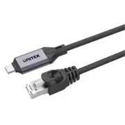 Unitek C18148AGY01-1M Thunderbolt 3/4 USB-C to RJ45 Cable - 1m Up to 1Gbps - Plug & Play - Supports 1000/100/10 Mbps - Connects to Router / Modem / Network Switch [C18148AGY01-1M]