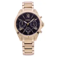 在飛比找ETMall東森購物網優惠-FOSSIL 美國最受歡迎頂尖潮流時尚三眼計時腕錶-黑金-B