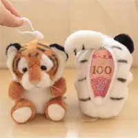 在飛比找蝦皮購物優惠-卡通小動物小老虎獅子貓咪龍貓毛絨玩具零錢包小掛件包包飾品玩偶