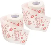 HAPINARY Valentine's Day Toilet Paper Roll 2 Pack Festive Bathroom Tissue Decorative Paper Tissue Rolls for Decor Large Squares for Home Decor