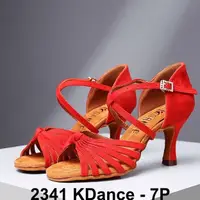 在飛比找蝦皮購物優惠-拉丁女鞋 KDance 2341 帶高跟鞋 7.5cm 紅色