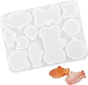 Générique Epoxy Resin Company Label Mould - Animal Neck Identification Mould, Paw Print Silicone Mould | Fish, Heart, Bone Label Mould