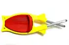 Patent-Pull Threw Sharpener? Relines and hones blades back to original edges.