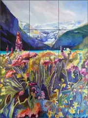 Flower Tile Backsplash Diane Williams Snapdragon Art Ceramic Mural DWA017