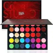 35 Color Studio Eyeshadow Palette for Halloween Makeup, Pop Makeup Inner Artist Matte Shimmer Luminous Velvet Texture Pressed Colors Powder Creamy Eye Shadow Blendable Natural Makeup Palette