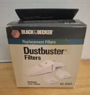 Vintage Black & Decker Dustbuster 2 Pack Filter Bags 93-008A OEM New Old Stock