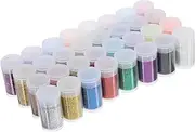 TEHAUX 32 Pack Nail Art Glitter Set Shimmering Sequins for DIY Manicure Decorations