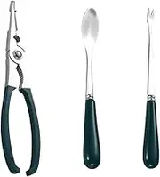 Cabilock Set of 3 Stainless Steel Crab Scissors Essential Seafood Tools for Easy Crab Lobster Oyster Opening Small Lightweight Eco-Conscious