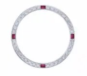 CREATED RUBY DIAMOND BEZEL FOR 36MM ROLEX TUDOR OYSTER PRINCE DAY DATE WHITE